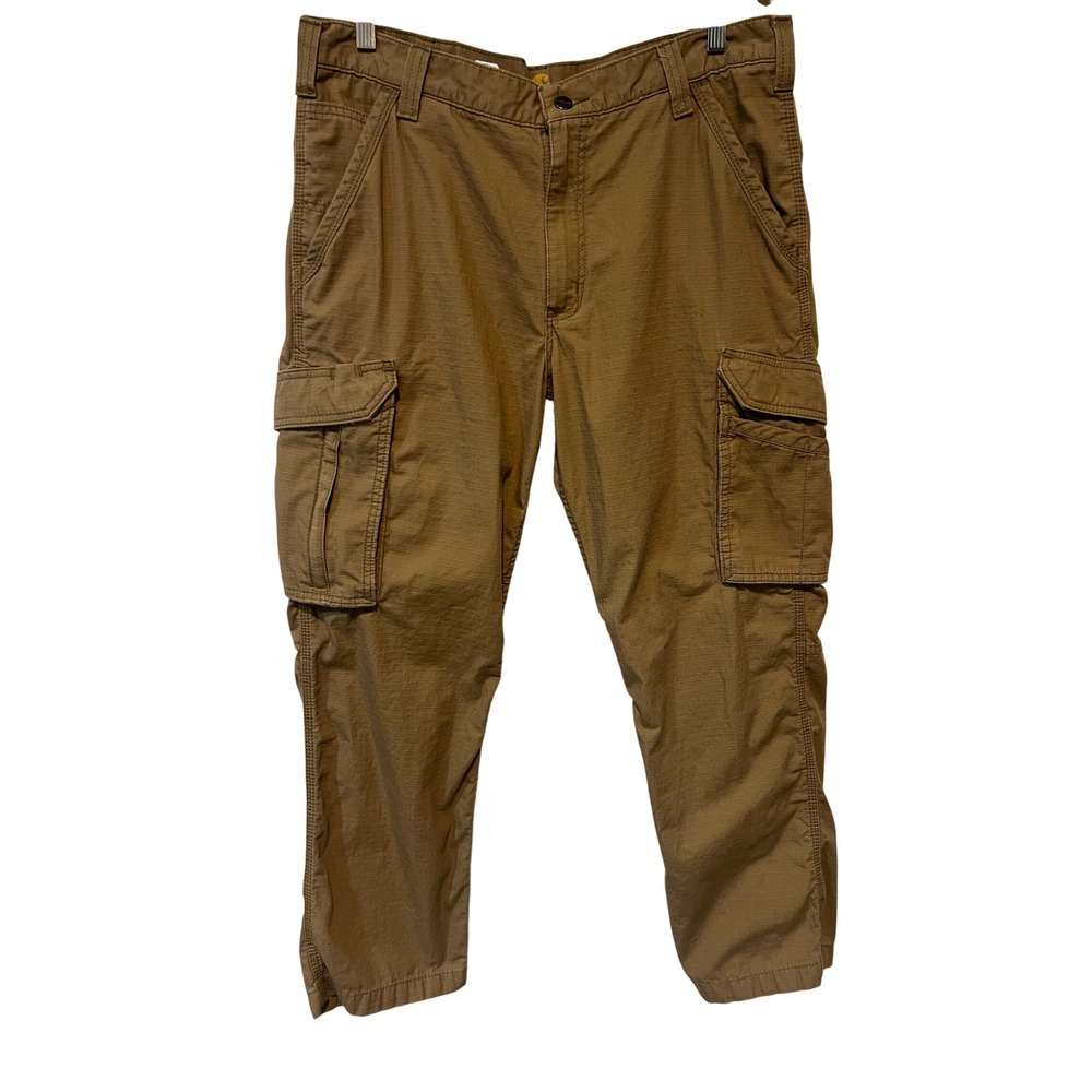 Carhartt Cargo Pants Mens36x30 Brown Force Relaxed Fit 101148-257 Ripstop A41